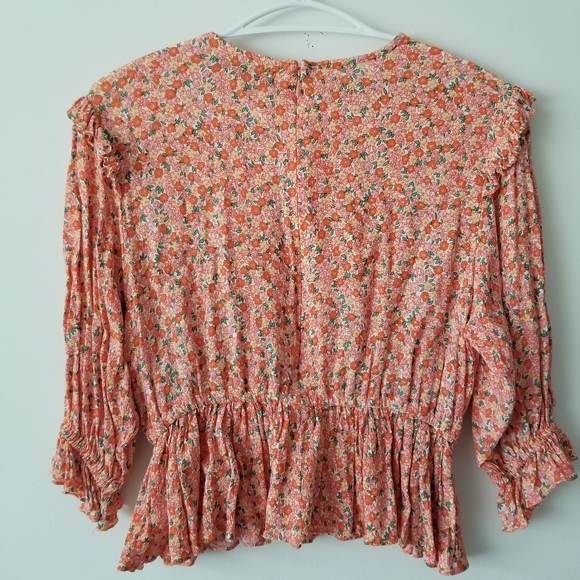 DONATED - FAITHFULL THE BRAND Peplum Top - Mathiola Floral - Picture 4 of 10